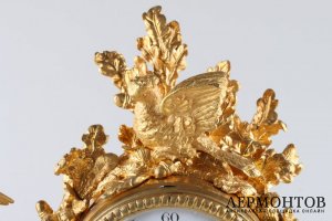 Каминные часы с фарфоровыми вставками в ст. Второго Ампира.  Париж, посл. треть 19 в.