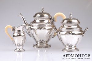 Чайный сервиз Roussel. Серебро 950 пробы. Франция
