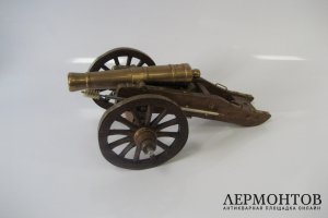 Модель пушки XIX века. Бронза, патинирование. Европа, XIX век.