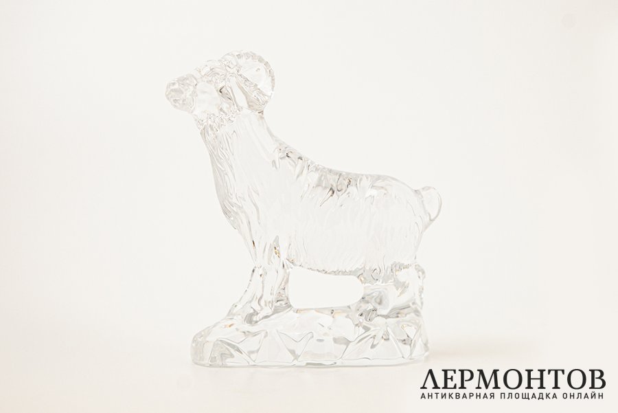 Статуэтка Баран. Франция, фирма Baccarat, коллекция Zodiaque, 2015 год. Хрусталь.