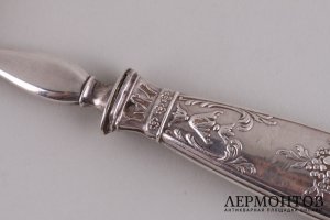Сервировочный набор для рыбы. Франция, кон.19 - нач. 20 в. Серебро 950 пробы.