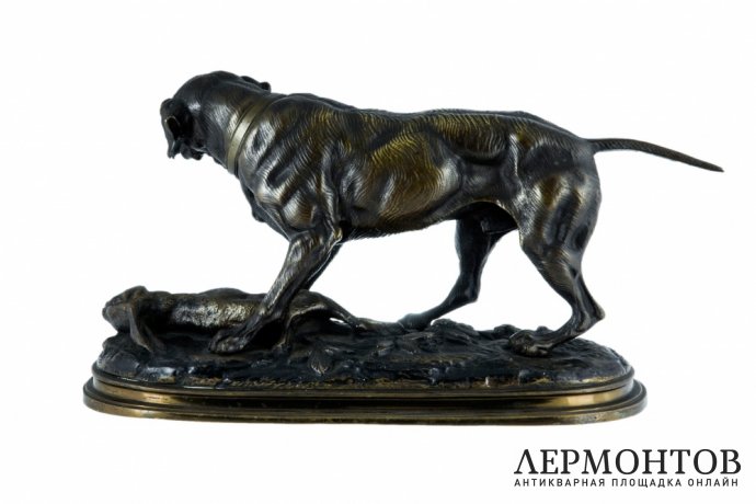 Скульптура Охотничья собака. Франция, 20 век. Бронза.