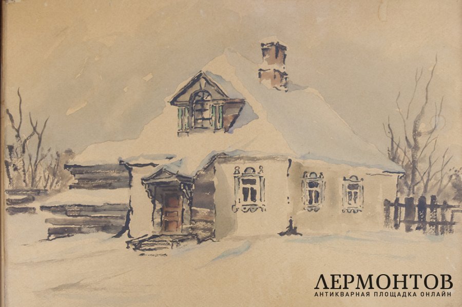 Чаплинский Я.Б. Дом в Коломне. СССР, 1 января 1979 г. Бумага, карандаш, акварель.