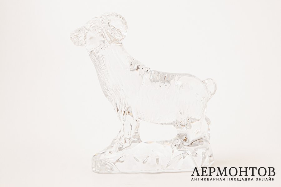 Статуэтка Баран. Франция, фирма Baccarat, коллекция Zodiaque, 2015 год. Хрусталь.