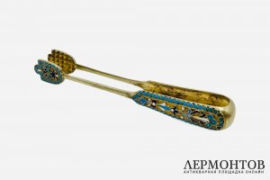 Серебряные щипцы для сахара. Россия, серебро 84 пробы, конец XIX века