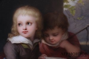 Пласт Дети с книгой. Фарфор, живопись. KPM. Германия