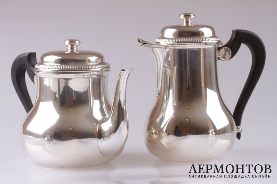 Чайный и кофейный сервиз ESCHWEGE. Серебро 950 пробы. Франция