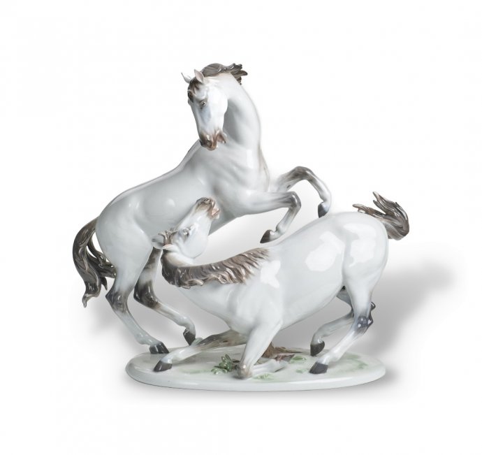 Статуэтка «Играющие жеребцы». Фарфор, Rosenthal, Германия