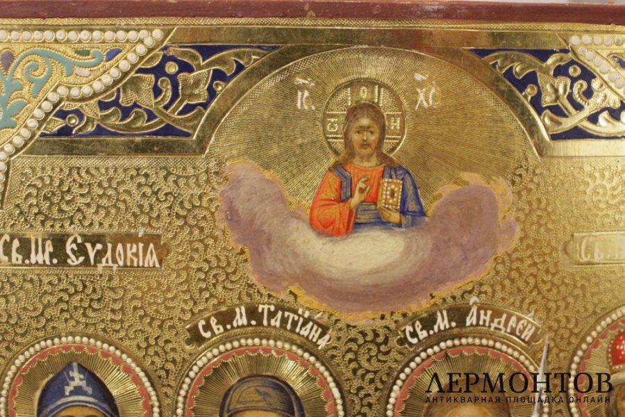 Икона Четверо Святых, семейная. Конец XIX в. Россия 