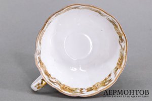 Чайная пара. На память. Ленинград 1949 г. Фарфор. СССР, ЛФЗ, 1940е гг.
