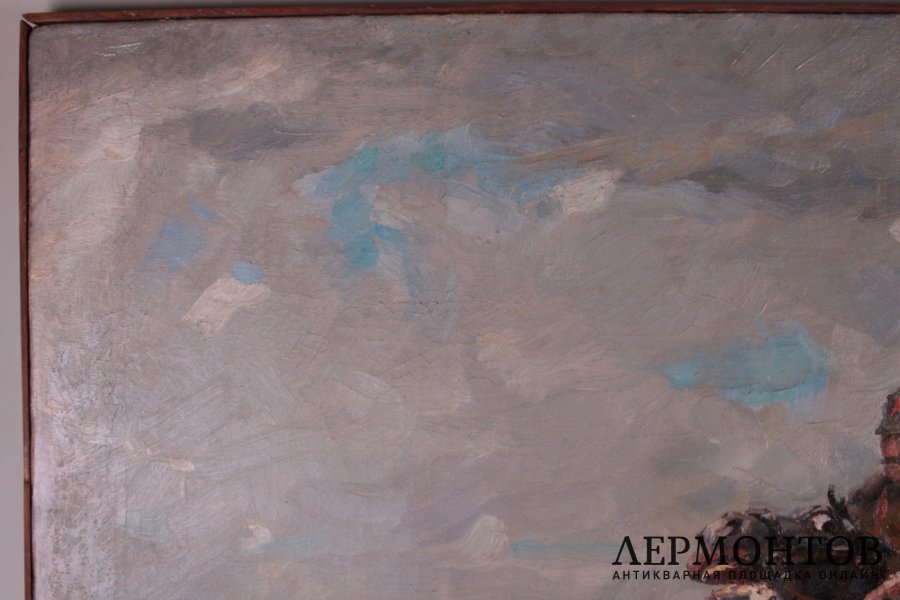 Картина.  Всадники-красноармейцы. Сцены из гражданской войны. 1954 г. Черняев Дмитрий Петрович.