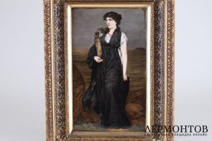 Пласт Девушка с кувшином. Фарфор, живопись. Германия, KPM, худ. Emil Teschendorff.