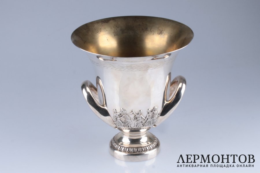 Ведро для льдабутылки. Франция, ювелирная фирма Cartier. 2 половина 20 века. Серебро 950. 