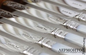 Десертный набор на 12 персон Walker and Hall Ltd. Серебро 925. Англия