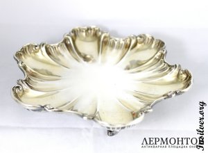 Сервировочное блюдо Menu. Серебро 950. Франция