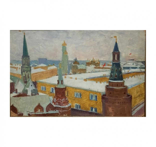 Картина Московский Кремль.  СССР, Е.В. Каменецкая, 1960 г.