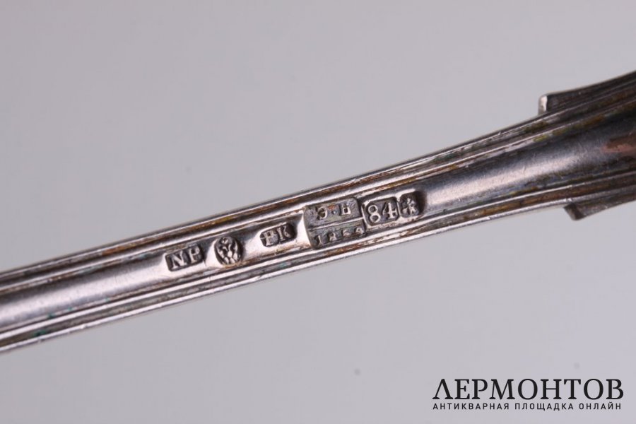 Набор столовых приборов. Серебро 84 пробы. Nichols and Plinke. Российская империя. 1859 г.