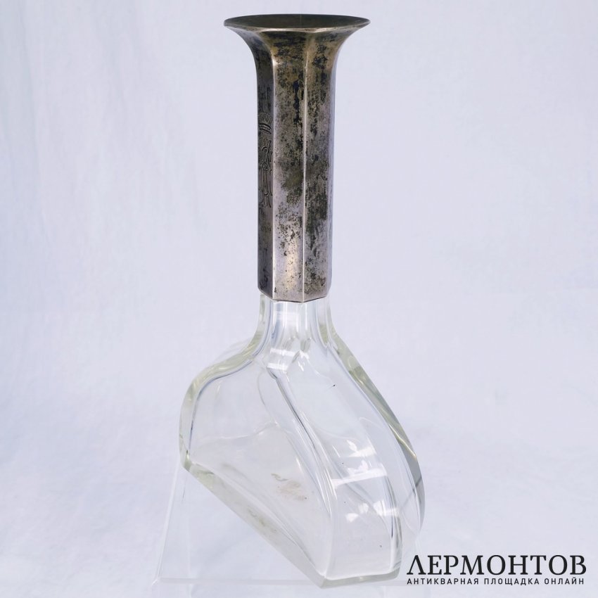 Пара бутылок. Мальцовское стекло, Морозов. Серебро  84. Российская империя 