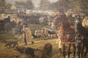 Картина. На сельской дороге. Холст, масло. Европа, конец XIX - начало XX веков.