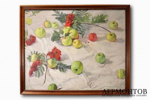 Картина Дунчев С. Натюрморт с яблоками. 1973 год.