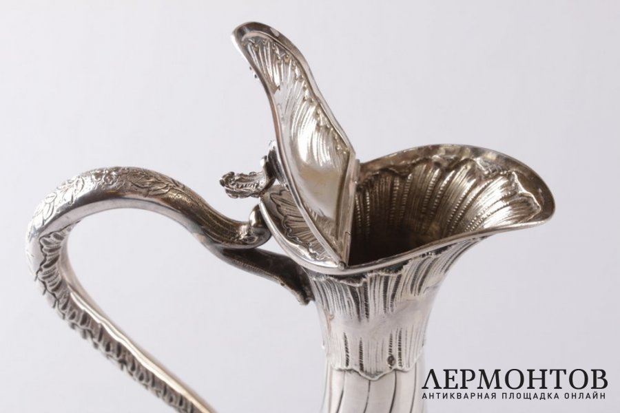 Графин для воды и вина. Серебро 950 пробы, хрусталь. Франция