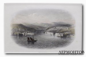 Гравюра. Вид на Севастополь с высоты птичьего полета. Лондон. 1860-е. 