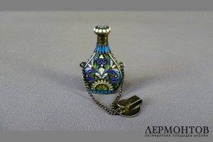 Флакон для духов. Серебро 84 пробы, эмаль. Российская Империя.