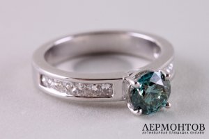 Помолвочный комплект из двух колец. Белое золото, бриллианты 3,235 ct. Бренд Melekkis