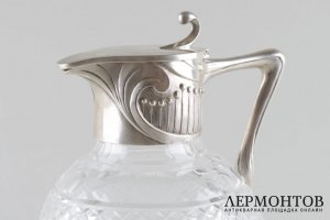 Графин в стиле Модерн. Россия, мастерская Грачева, 1899-1908 гг. Серебро 84 пробы.