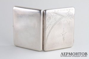 Портсигар. Серебро 84 пробы. Российская империя, 12 артель, 1908-17.