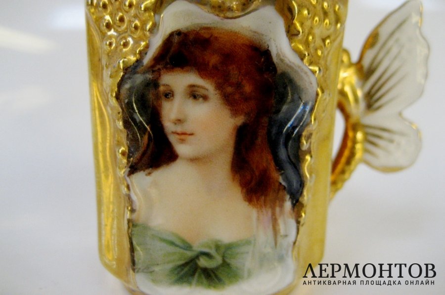 Кофейный сервиз. Фарфор, ручная роспись,золочение.  Европа, XIX век.