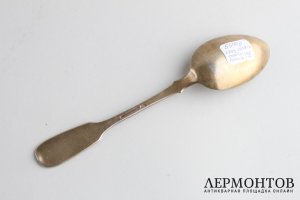 Ложка десертная. Серебро 84 пробы, золочение. Россия, Немиров-Колодкин, 1899-1908.