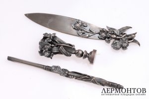 Письменный прибор art nouveau St Antoine. Серебрение. Франция