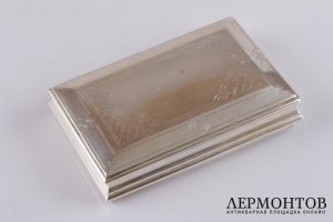 Шкатулка  Risler et Carre. Серебро 950 пробы, золочение. Франция