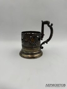 Подстаканник с ангелами и гирляндами. Серебро 84 пробы, А. Иванов, Россия, 1908–1917 годы