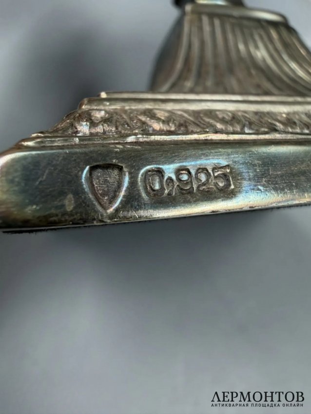 Подсвечник в стиле ампир. Серебро 925 пробы, Западная Европа, 20 век