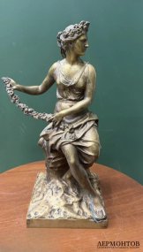 Скульптурная группа «Флора и Амур». Бронза, по модели А. Куазевокса, F. Barbedienne, Франция, конец 19 века