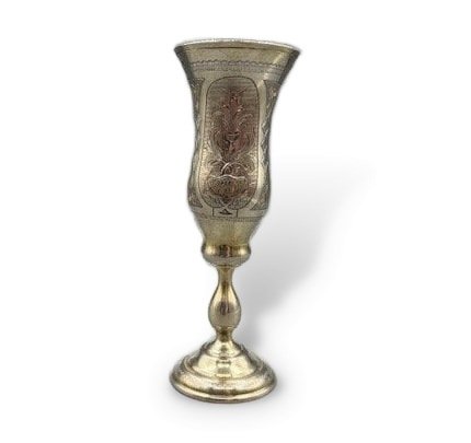 Бокал с цветочным декором. Серебро 84 пробы, И. А. Свешников, Россия, 1872 год