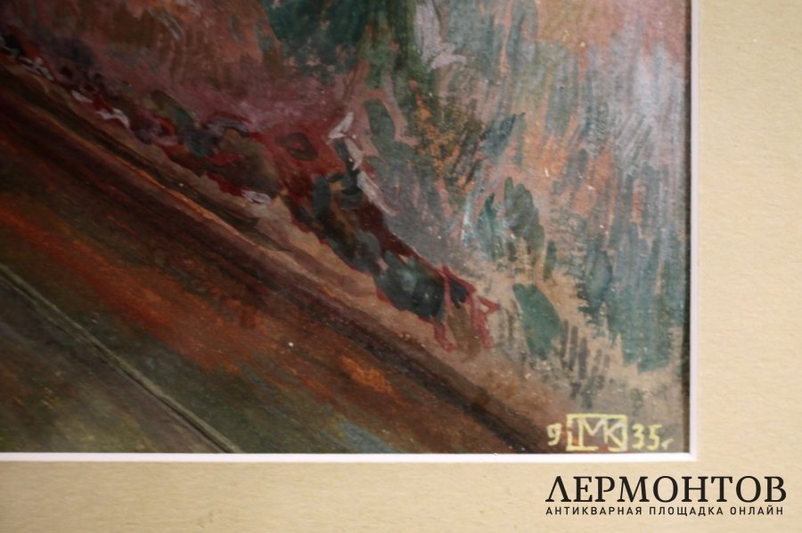 Картина. В деревенской избе. М.И. Климентов. 1935 год