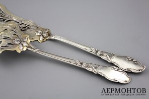Сервировочный набор в стиле  ар нуво. Ravinet et Denfert. Серебро 950. Франция, 19в.