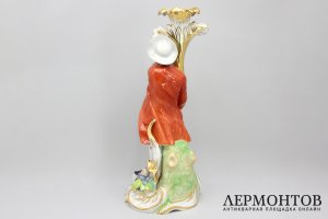 скульптура "Юноша с рогом изобилия". Россия, Корниловы, 1861-1884. Фарфор, роспись.