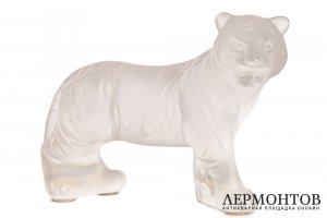 Статуэтка Бенгальский тигр. Франция, фирма Lalique. Хрусталь, резьба. 