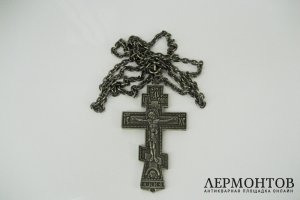 Крест с цепью. Серебро 84 пробы. Российская Империя. 