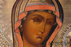 Икона Богоматерь Тихвинская. Россия, кон. 19 в. Дерево, левкас, темпера.