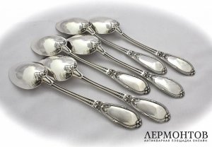 Столовый набор на 6 персон. Серебро 950. Франция
