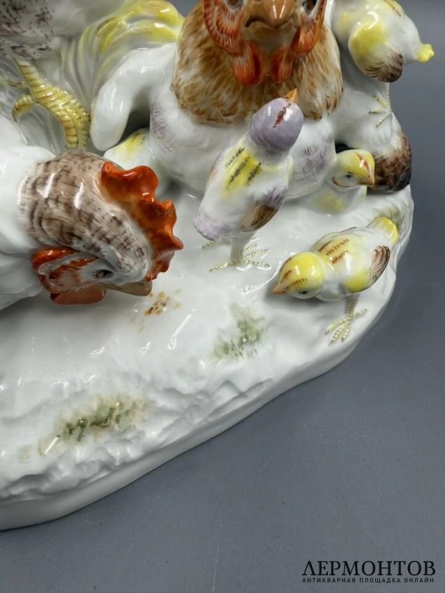 Скульптурная группа «Птичий двор». Фарфор, роспись, Meissen, И. И. Кендлер, Германия