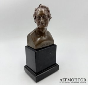 Бюст поэта И. В. Гете. Зап. Европа, 19 век. Бронза, мрамор. 