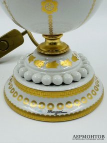 Настольная лампа. Фарфор, роспись, Mangani, Италия, 2000-е годы