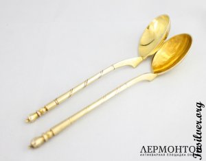 Две чайные ложки. 1857 год. Серебро 84. Россия