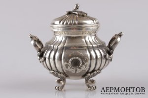 Чайный и кофейный сервиз из серебра 800 пробы. Италия, XX век.